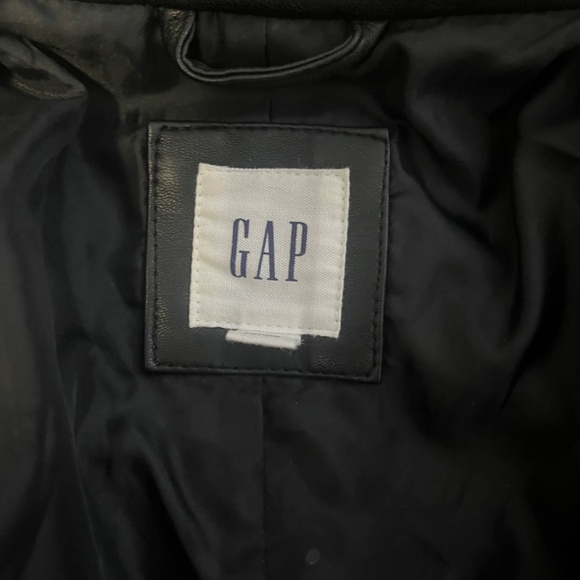 Leather Jacket ~ GAP ~ Faux Leather ~ Large ~  Chic 🍁🍂🧡 - Picture 10 of 10